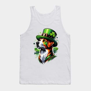 Mountain Cur Dog Celebrates St Patrick's Day Festively Tank Top